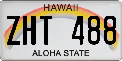 HI license plate ZHT488