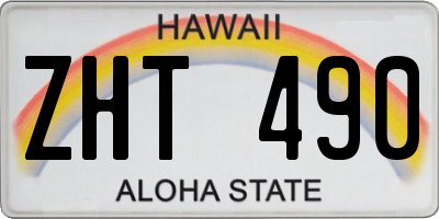 HI license plate ZHT490
