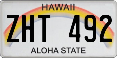 HI license plate ZHT492