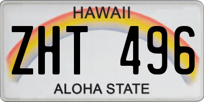 HI license plate ZHT496