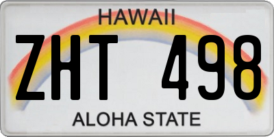HI license plate ZHT498