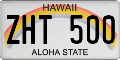 HI license plate ZHT500