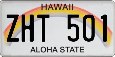HI license plate ZHT501