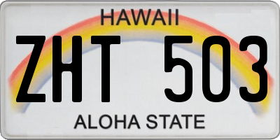 HI license plate ZHT503