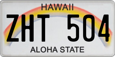 HI license plate ZHT504