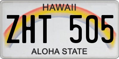 HI license plate ZHT505
