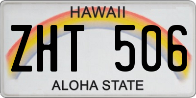 HI license plate ZHT506