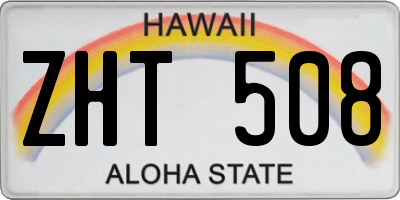 HI license plate ZHT508