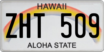 HI license plate ZHT509