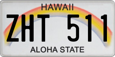 HI license plate ZHT511