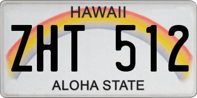 HI license plate ZHT512
