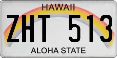 HI license plate ZHT513