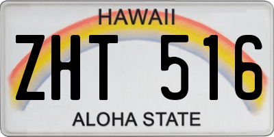 HI license plate ZHT516