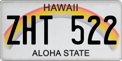 HI license plate ZHT522