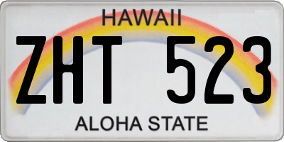 HI license plate ZHT523