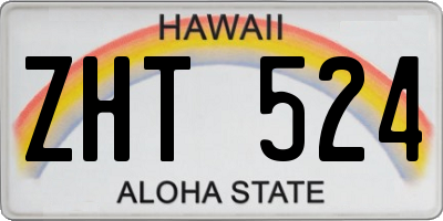 HI license plate ZHT524