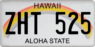 HI license plate ZHT525
