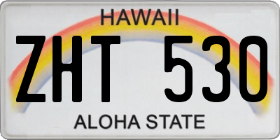 HI license plate ZHT530