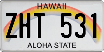 HI license plate ZHT531