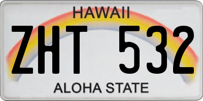 HI license plate ZHT532