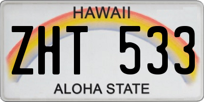 HI license plate ZHT533