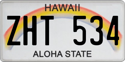 HI license plate ZHT534