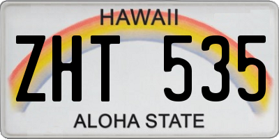 HI license plate ZHT535