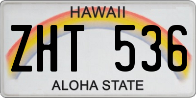 HI license plate ZHT536