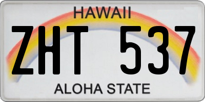 HI license plate ZHT537