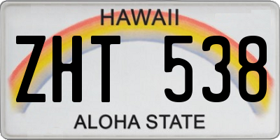 HI license plate ZHT538