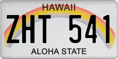HI license plate ZHT541