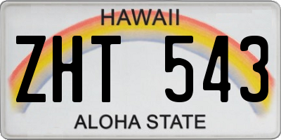 HI license plate ZHT543