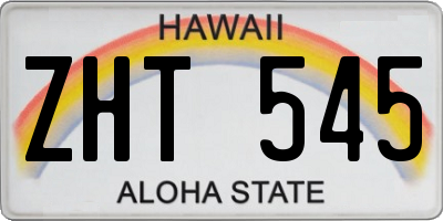 HI license plate ZHT545