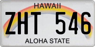 HI license plate ZHT546
