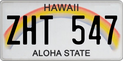 HI license plate ZHT547