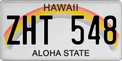 HI license plate ZHT548