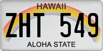 HI license plate ZHT549