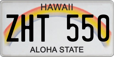 HI license plate ZHT550
