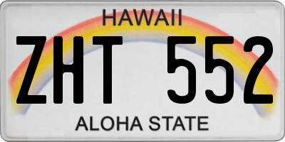 HI license plate ZHT552