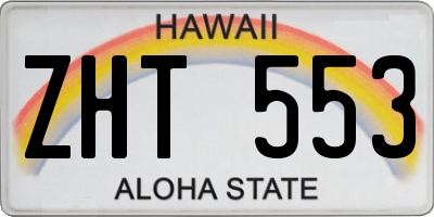 HI license plate ZHT553