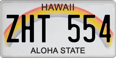 HI license plate ZHT554