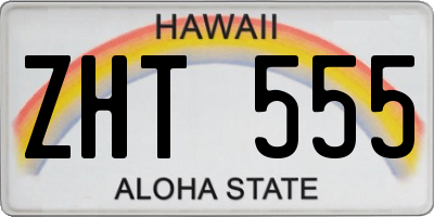 HI license plate ZHT555