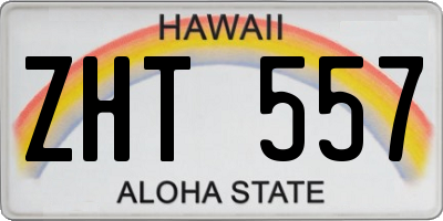 HI license plate ZHT557