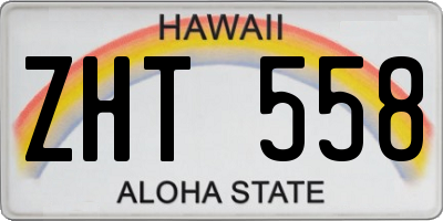 HI license plate ZHT558