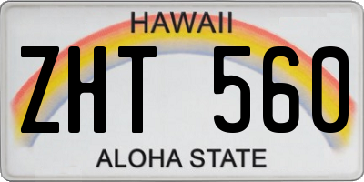 HI license plate ZHT560