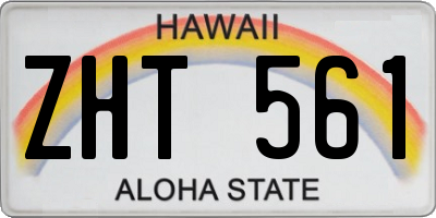 HI license plate ZHT561