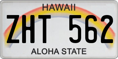 HI license plate ZHT562