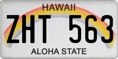 HI license plate ZHT563