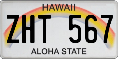 HI license plate ZHT567