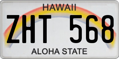 HI license plate ZHT568